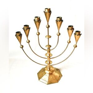 William Spratling Mexican Tin Candelabras circa 1935 brass plated menorah Rare